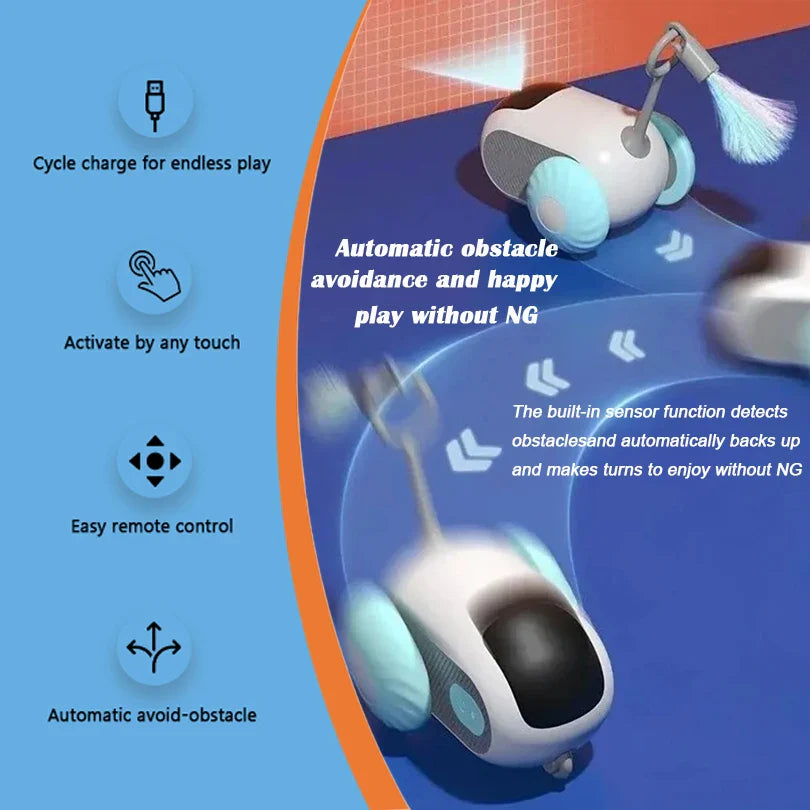 Interactive Cat Toy Car with Remote Control
